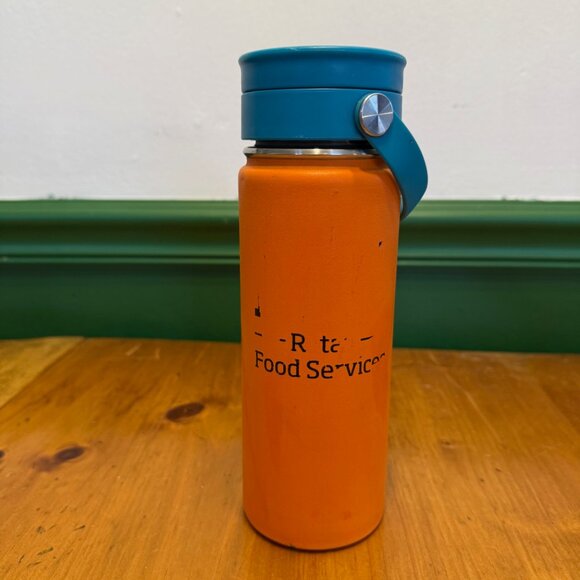 Orange 18oz Hydroflask Thermos, Blue Flex Sip Lid - Picture 2 of 4